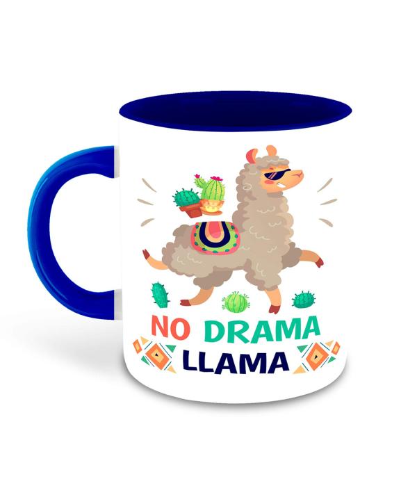 Whats Your Kick Funny Quotes Theme No Drama LLama qoutes Design Printed  Dark Blue Ceramic Coffee and Tea Mug With Coaster 325 ML - JioMart