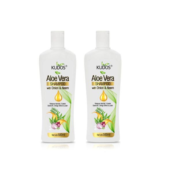 Kudos Aloe Vera Shampoo With Onion & Neem 500ML (Pack of 2) JioMart