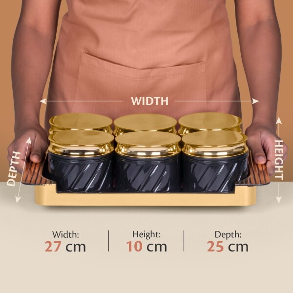 Selvel Airtight Dry Fruit Container Tray Set with Lid & Serving Tray