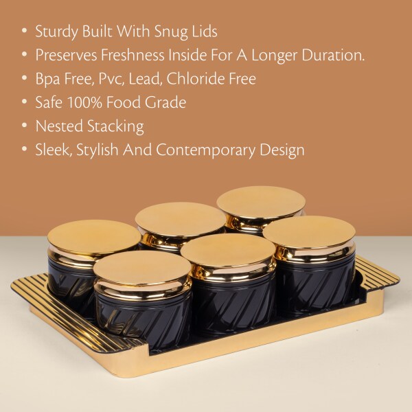 Selvel Airtight Dry Fruit Container Tray Set with Lid & Serving Tray