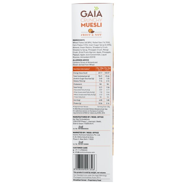 GAIA Crunchy Muesli Fruit and Nut 400 gm JioMart