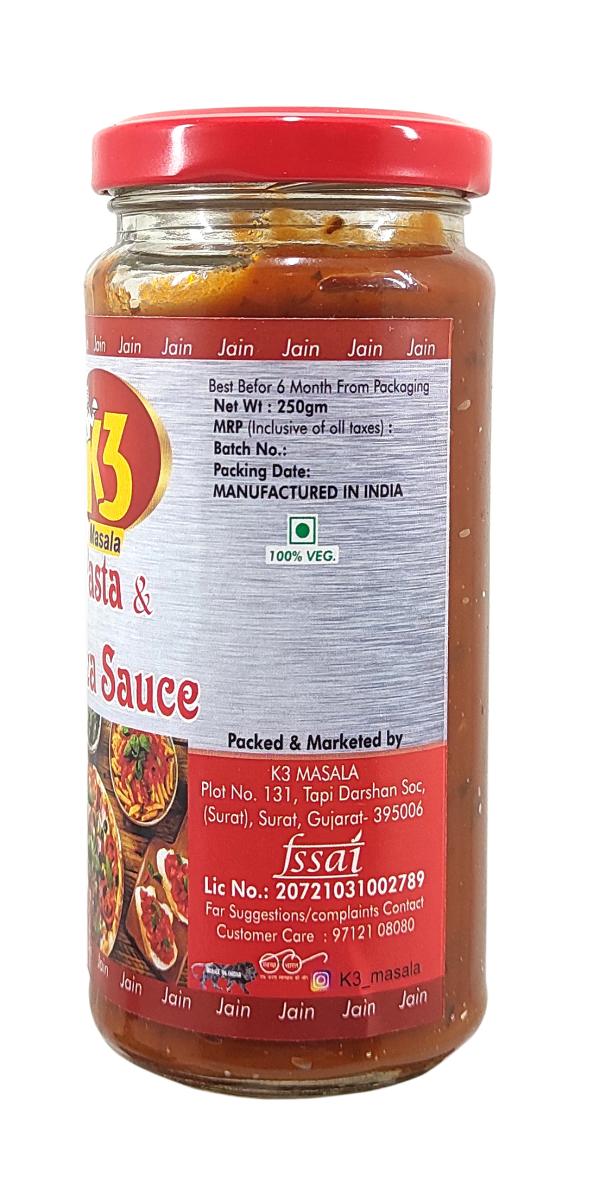 K3 Masala Jain Pizza Pasta Sauce With No Onion No Garlic (Pack of 2