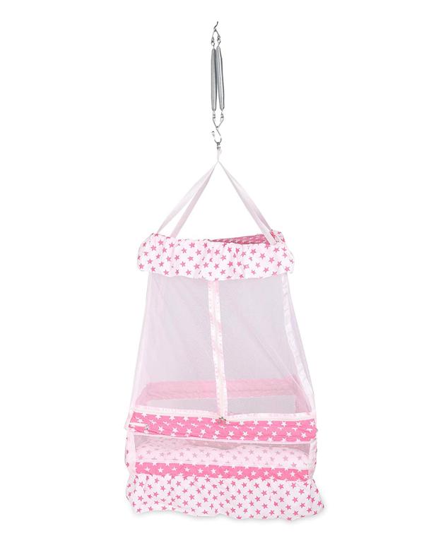 Vparents Pink Cotton Baby Crib Cradle Set (Pack of 6) JioMart