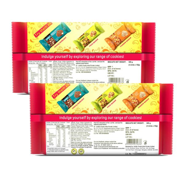 UNIBIC Fruit & Nut Value Pack Cookies (1000 g, Pack of 2) JioMart
