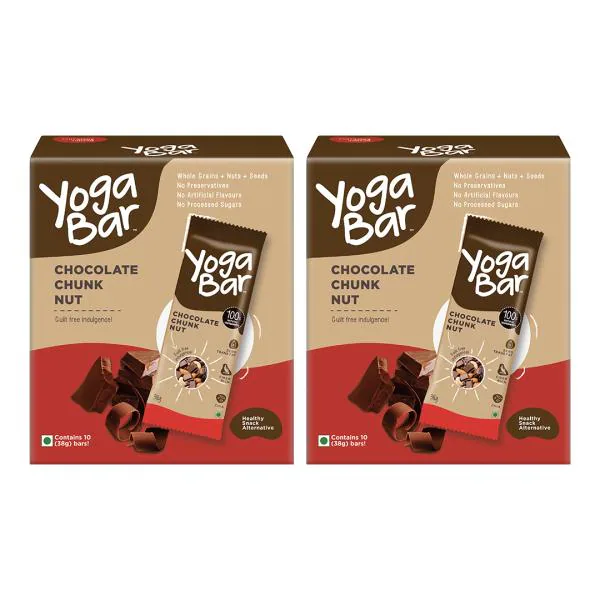 Yogabar Energy Bars Chocolate Chunk (Pack of 2) Multigrain Daily