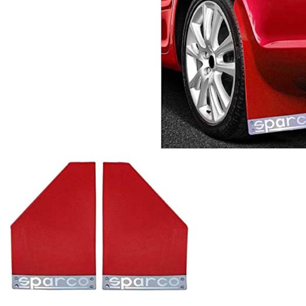 Aksmit Sparco Car Mud Flap Set of 2 Red For Universal JioMart