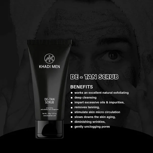 Khadi Men De tan Face Scrub Blackhead & Tan Removal Oil Control