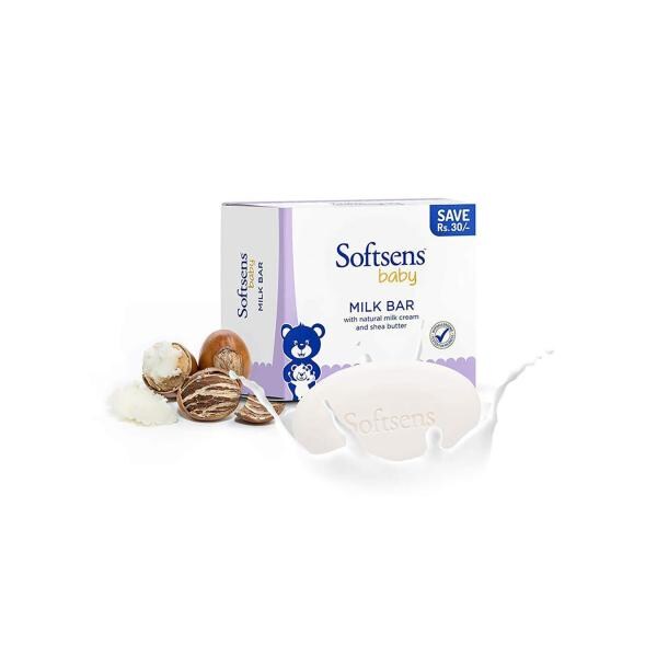 Softsens Baby Milk Bar Soap With Natural Milk Cream For Babies 100g X 3