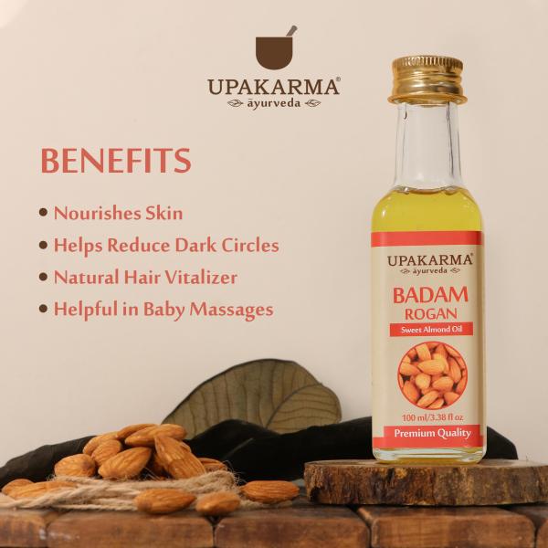 UPAKARMA Ayurveda Cold Pressed Sweet Almond Oil Badam Rogan 100 ml