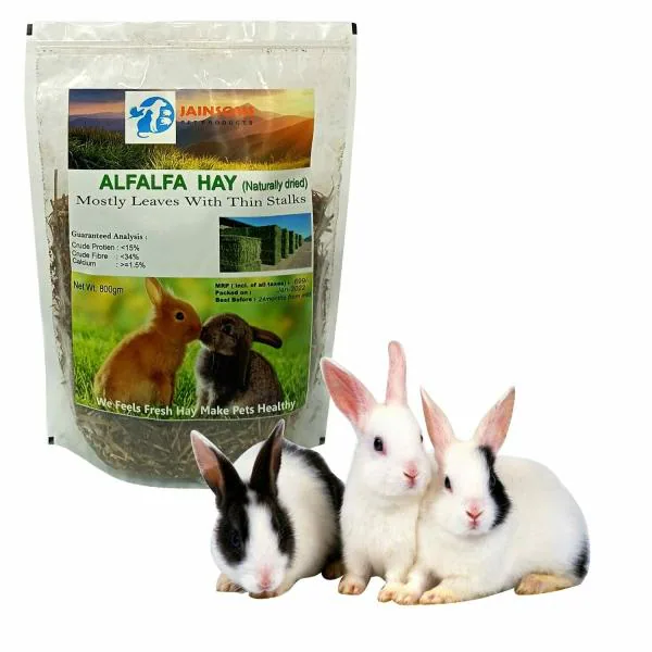 Jainsons Alfalfa Hay 800g, Dried Natural Alfalfa Hay for Rabbits