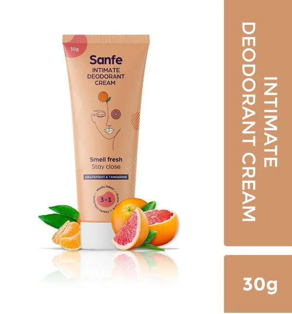 Sanfe Intimate Deodorant Cream 30g control sweat & foul smell in