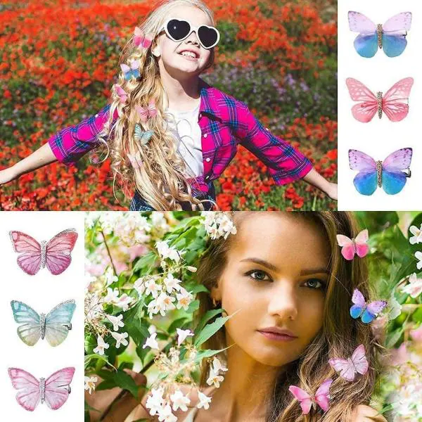 Trendy Club Women and Girls Solid, Butterfly Hair Clips Plastic (Pack