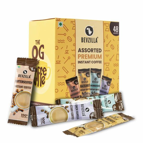 BEVZILLA Instant Coffee Powder 48 Sachets Turkish Hazelnut