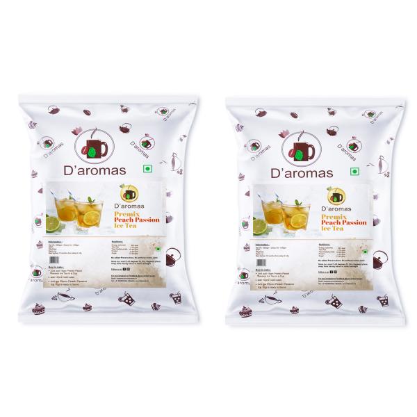 D'aromas Premix Peach Passion Ice Tea 1kg Instant Premix Ice Tea Powder Summer Drink JioMart