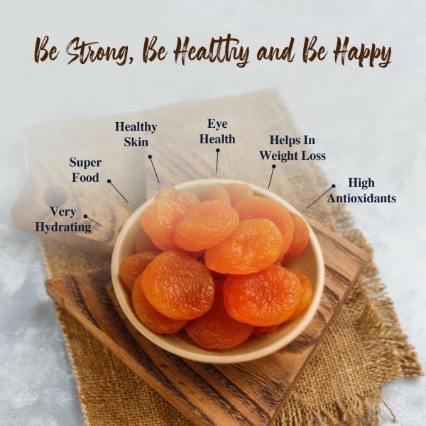 Town Grocer Dried Apricot 500g Each (Pack of 2), Dehydrated Sweet Dried Fruit High Fiber Fruit