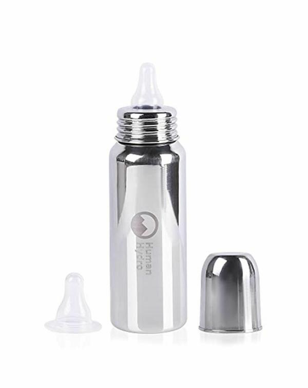 Human Hydro BPA Free Stainless Steel Milk Feeding Bottle with Two Anti
