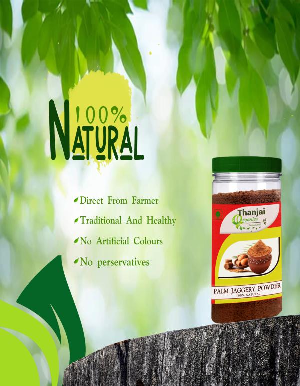 Thanjai Organics Palm Jaggery Powder, 1KG Traditional Palm Sugar