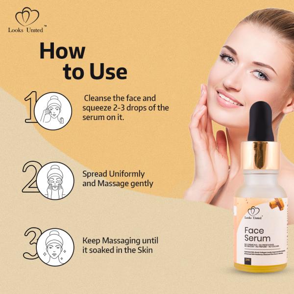 Looks United 24k Gold Face Serum Hydrated Skin, Improved Skin