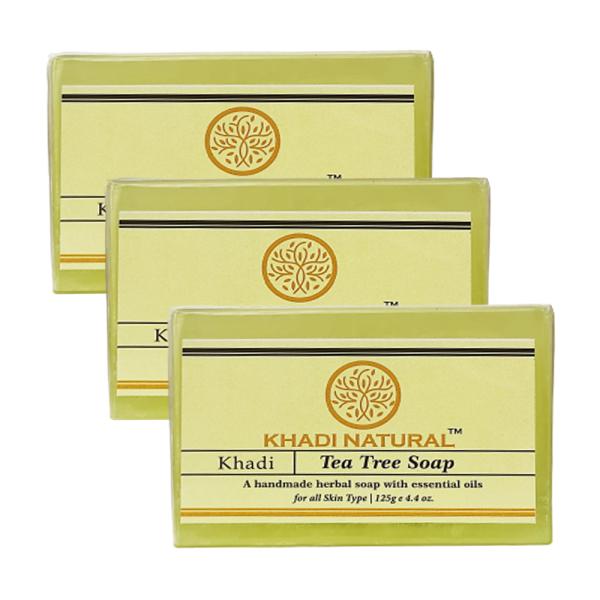 Khadi Natural Tea Tree Handmade Bathing Soap With Essentials Oil Pack