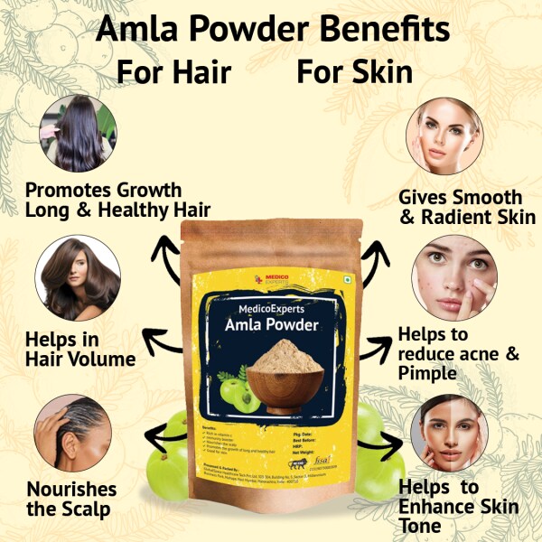 MedicoExperts Amla Powder for Hair Growth | Skin Care | Drink & Eat (400gm)  - JioMart