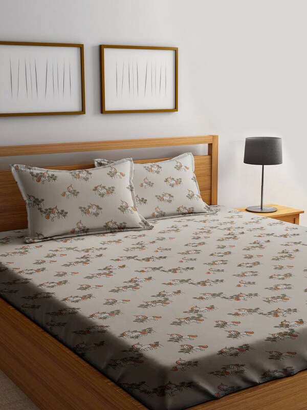 Elementary Pure Organic Cotton Unicorn Bedsheet with 2 Pillow Covers