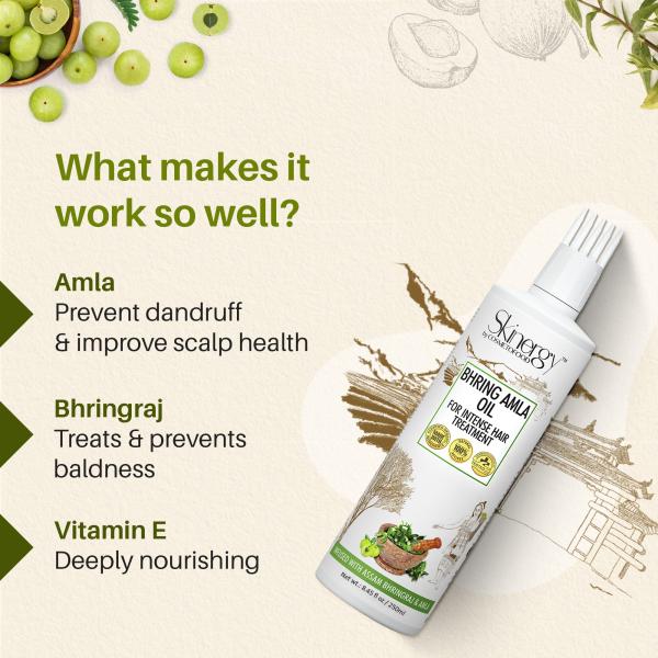 Cosmetofood Skinergy Bhring Amla Oil, Infused With Assam Bhringraj for the  Healthy & Shiny Scalp, No added Paraben and Sulphate, 200 ml - JioMart