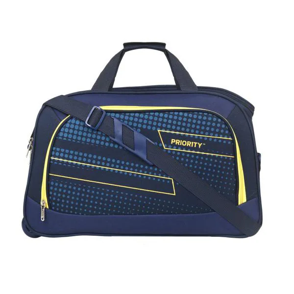 Priority ARC Navy Blue Polyester 2 Wheel Duffle Travel Bag 51 cm JioMart