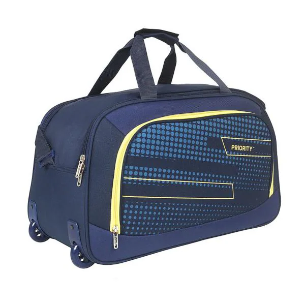 Priority ARC Navy Blue Polyester 2 Wheel Duffle Travel Bag 51 cm JioMart