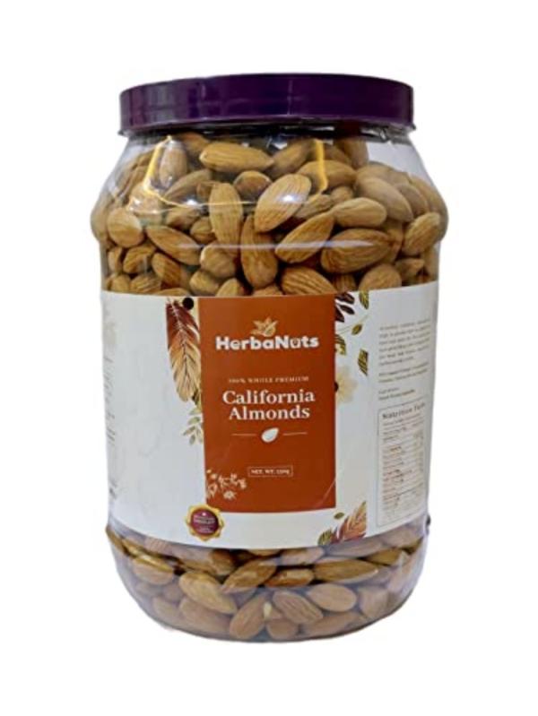 Herbanuts Almonds Jar Dry Fruits Gluten Free Rich Source of of Fiber