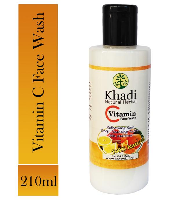 KHADI HERBAL Vitamin C Face Wash With Powerful Cleanser, Brightens