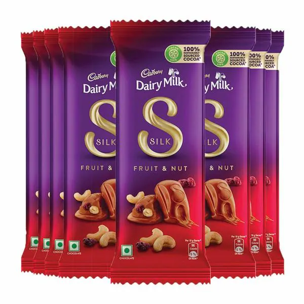 Cadbury Dairy Milk Silk Fruit & Nut Chocolate Bar, Pack of 8 x 55g