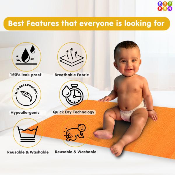 BeyBee Maroon Waterproof Baby Bed Protector Sheet 140 cm x 100 cm JioMart