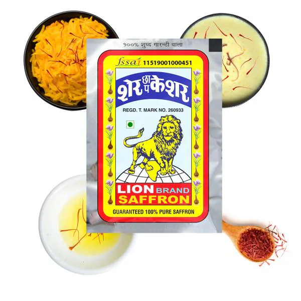 Lion Saffron 24 Single Use Kesar/Keshar Packets For Pregnant Women,Tea