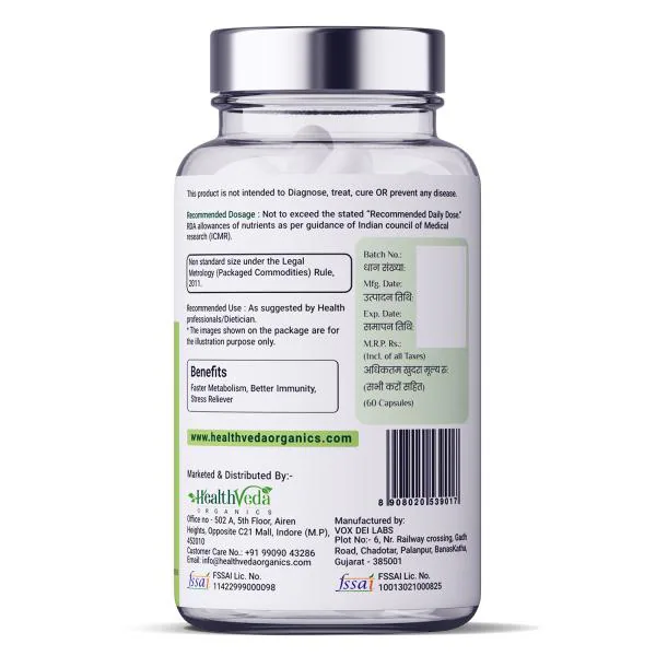 Health Veda Organics Plant Based Vitamin B-Complex with 100% RDA B1, B2,  B3, B5,