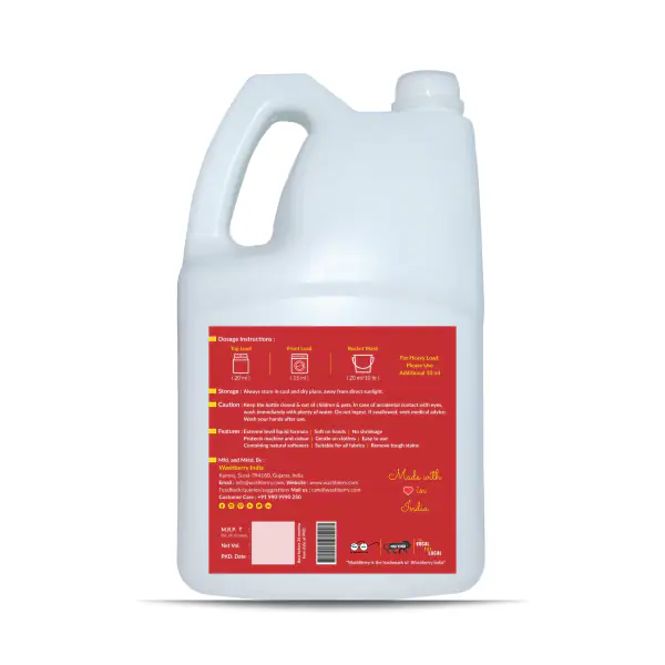 Washberry Advance Clean Matic Liquid Detergent 5 L for Top Load and
