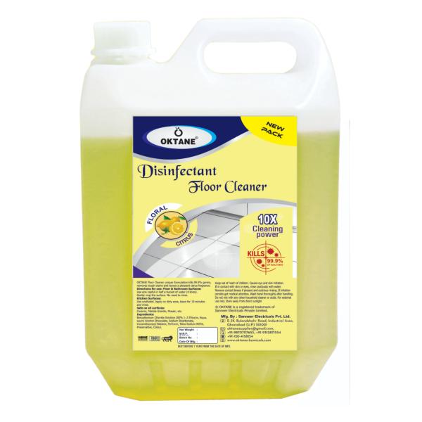 Oktane Disinfectant Surface & Floor Cleaner Liquid, Citrus 5L Kills