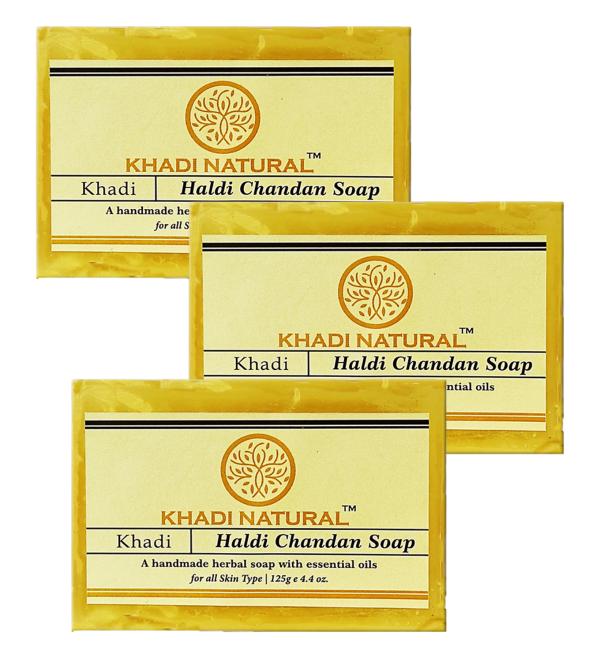 Khadi Natural Haldi Chandan Bathing Herbal Soap For AntiBacterial