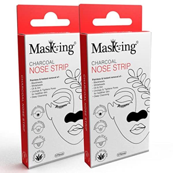 MasKing Charcoal Blackheads Whiteheads Removal Strip, Oil & Dirt
