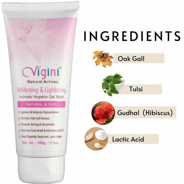 Vigini Lightening Intimate Feminine Hygiene Wash & Vaginal Whitening Moisturizer Gel Women 200ml
