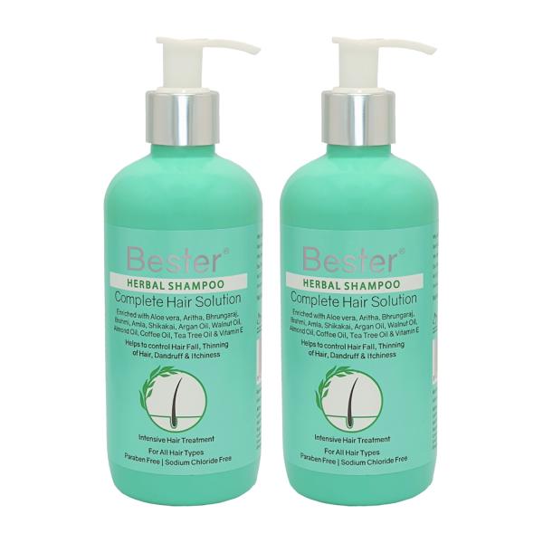 Bester Herbal Shampoo 300 ml (Pack of 2) | Complete Hair Solution | Reduces  Hair Fall, Dandruff, Dry Frizzy Hair, Tangled Hair & Split Ends - 300 ml  (Pack of 2) - JioMart