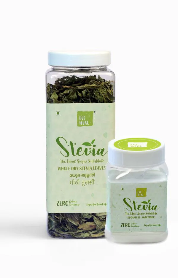ECOHEAL Combo Whole Dry Stevia Leaf and Stevia Sweetener Powder (225 g