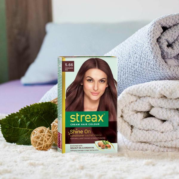 Streax Cinnamon Red Hair Color For Men And Women, 60 Ml (Pack Of 4