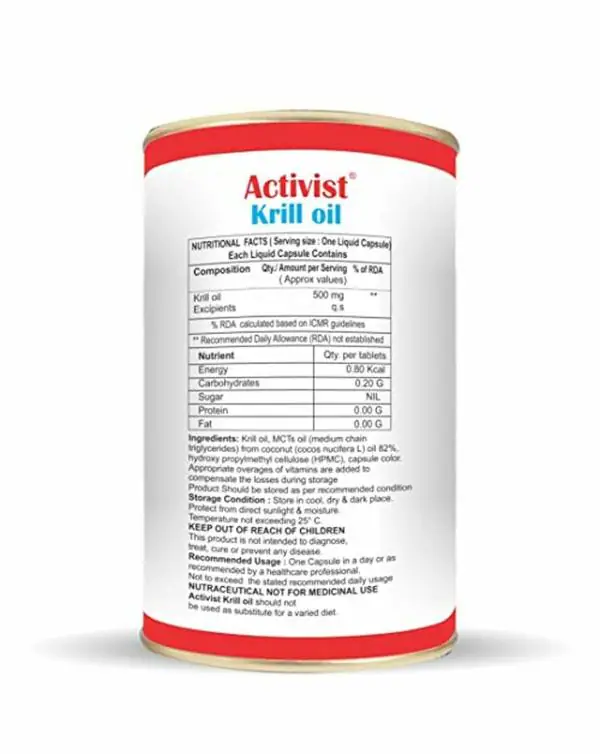 Activist Krill Oil Capsule Reducing Arthritis and Joint Pain 60