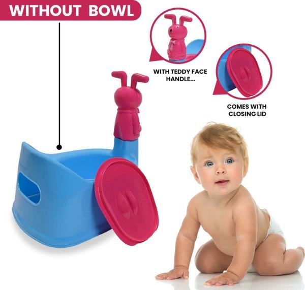 Nabhya Small Size Teddy Face Style Toilet Trainer Baby Potty Seat with