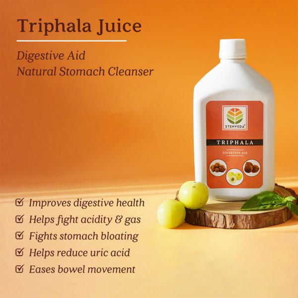 STEMVEDA Pure Triphala Juice Herbal Digestive Tonic for Constipation