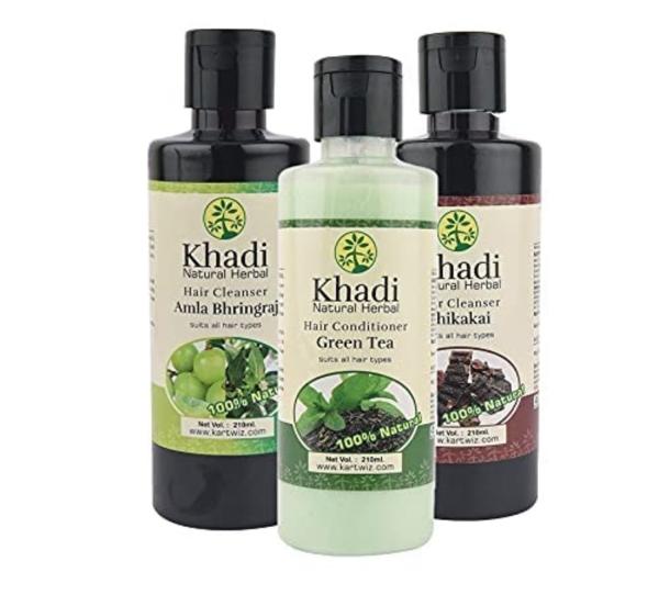 Khadi Natural Herbal Hair Combo Amla Bhringraj with Shikakai Shampoo