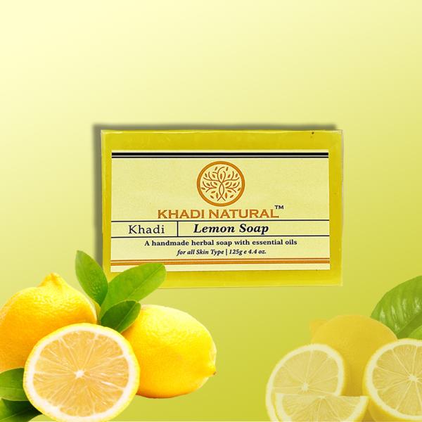 Khadi Natural Lemon Bathing Herbal Soap With Essential Oil Pack of 8