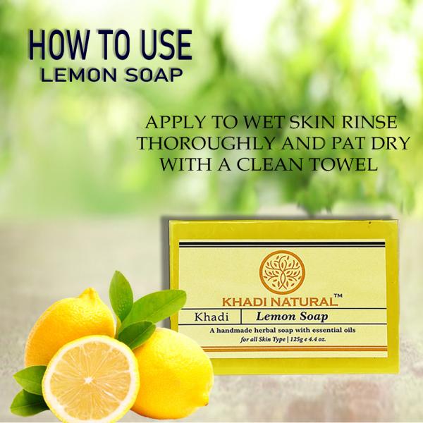 Khadi Natural Lemon Bathing Herbal Soap With Essential Oil Pack of 8