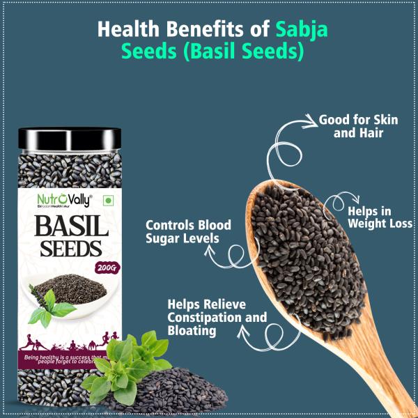 NutroVally Raw Basil Seeds Sabja Seeds Rich In Vitamins & Minerals