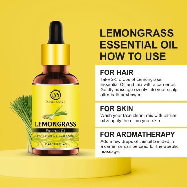 Nuerma Science Lemongrass Essential Oil (100% Pure & Natural) Aromatheraphy Hair  Oil (15 ml) - JioMart